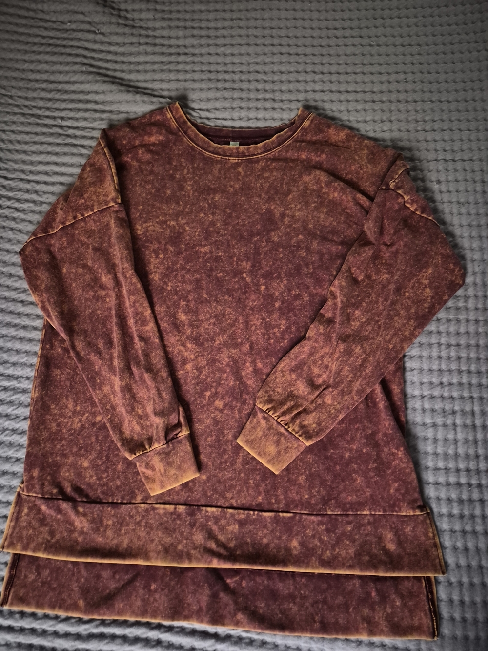 Zenana Signature Mineral-wash Crewneck Sweater in Vintage Orange